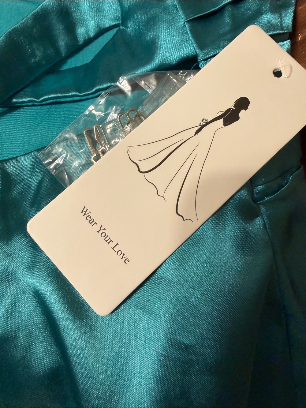 SHEIN Teal Satin Mini Dress with Shine